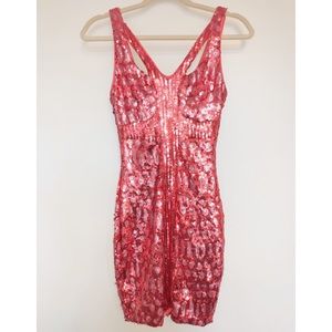 BCBG Dresses - BCBG hot pink sequin mini dress BCBG Dresses - BCBG hot pink sequin mini dress